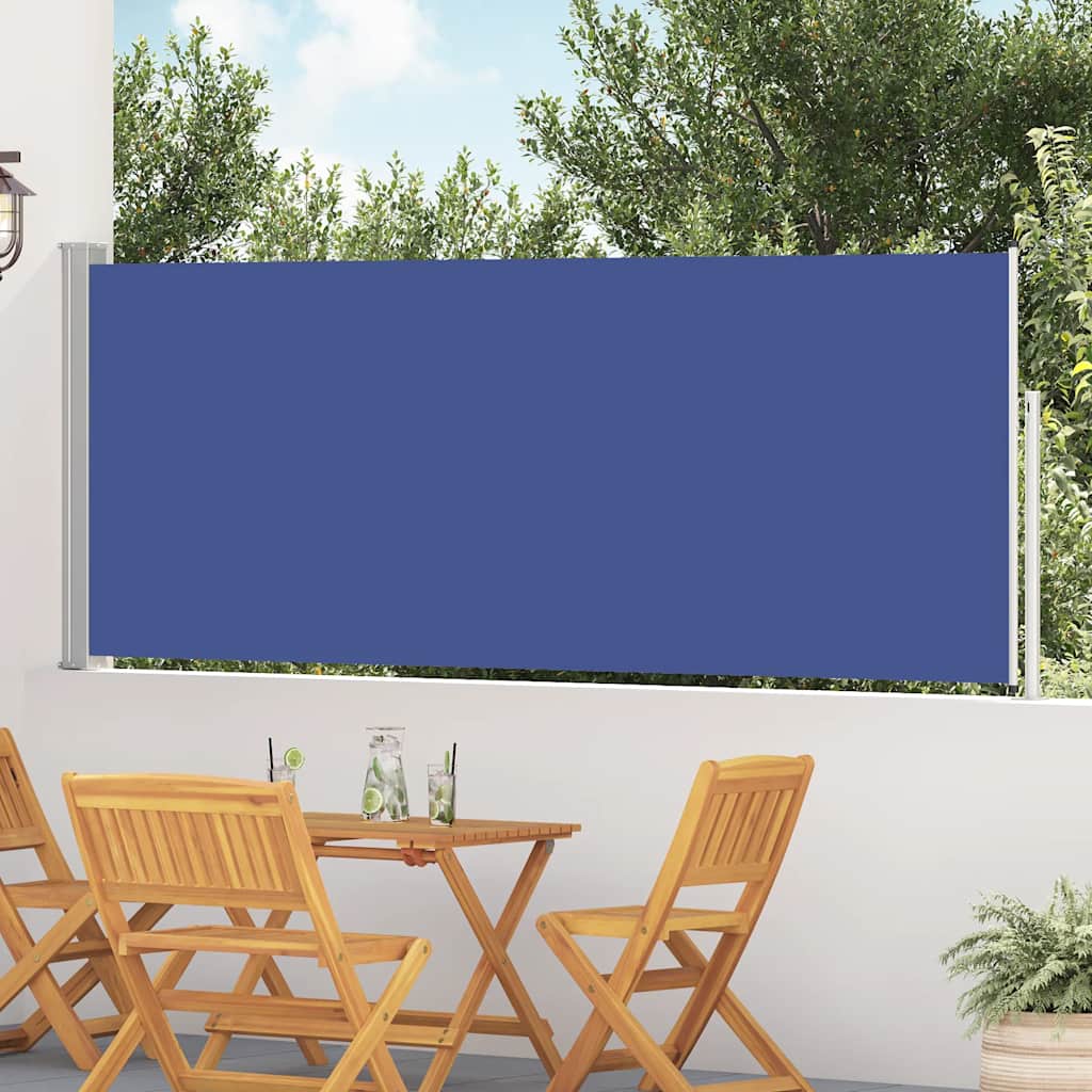 Patio Retractable Side Awning 120x500 cm Blue