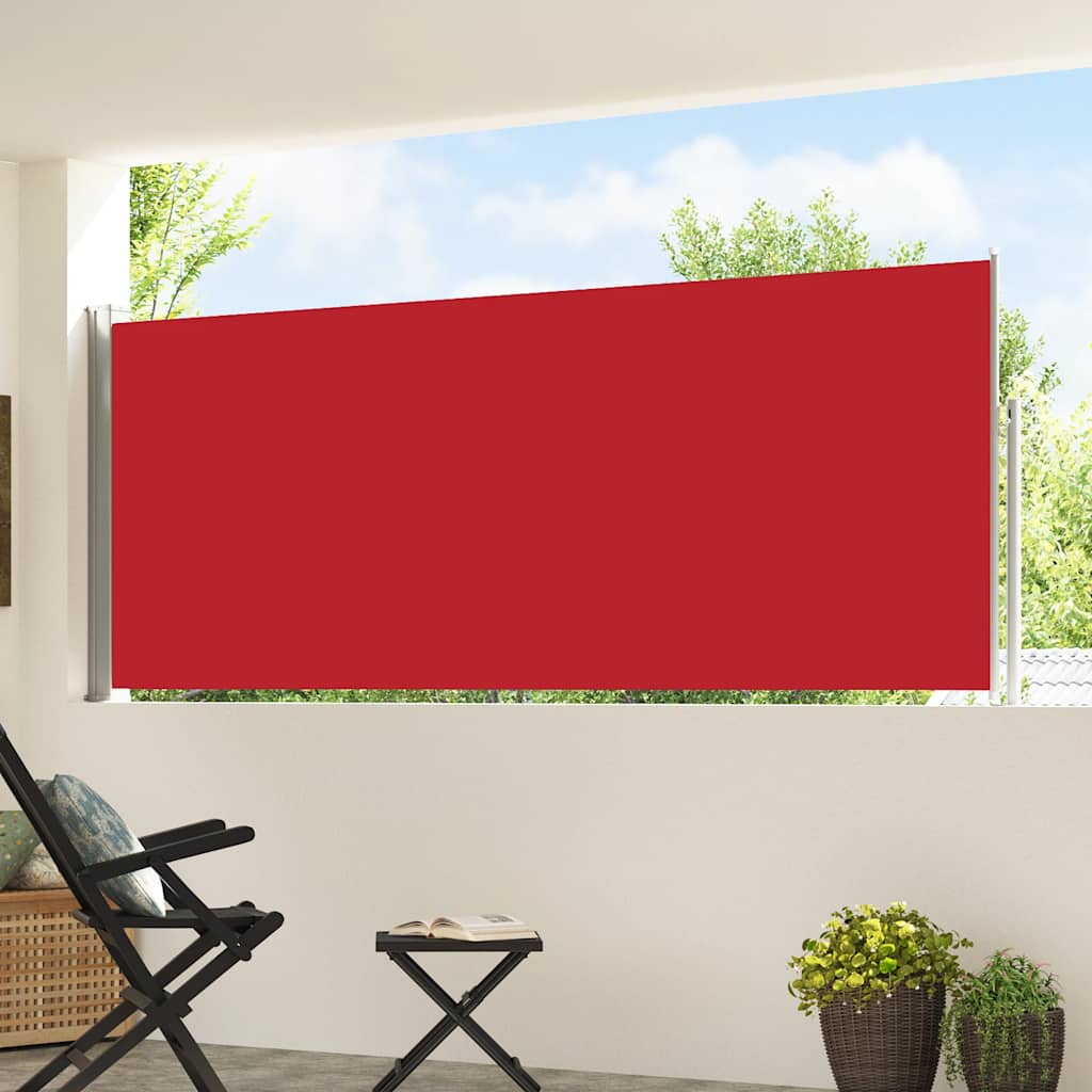 Patio Retractable Side Awning 120x500 cm Red