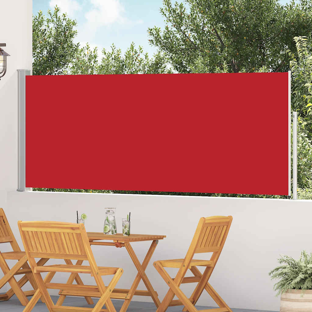 Patio Retractable Side Awning 120x500 cm Red