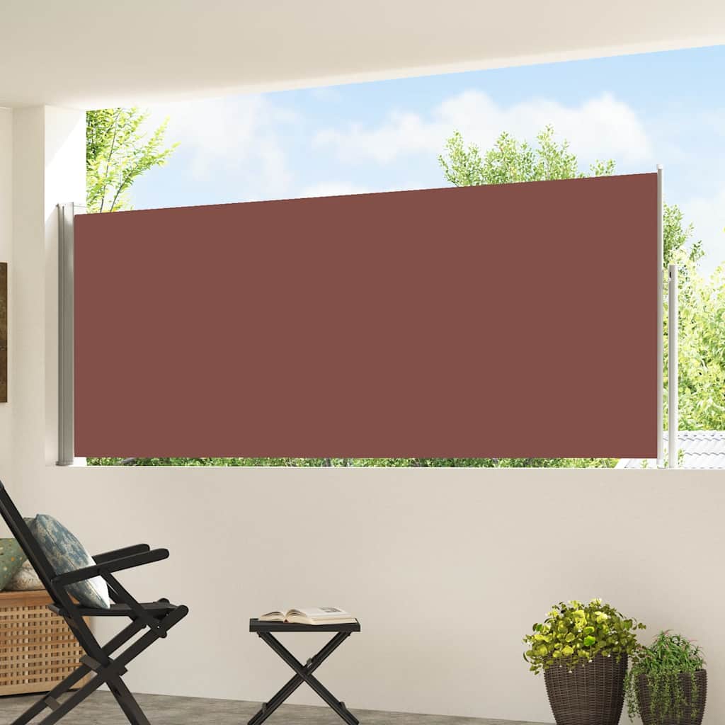 Side Awning | Brown | Polyester with PU coating, Powder-coated steel