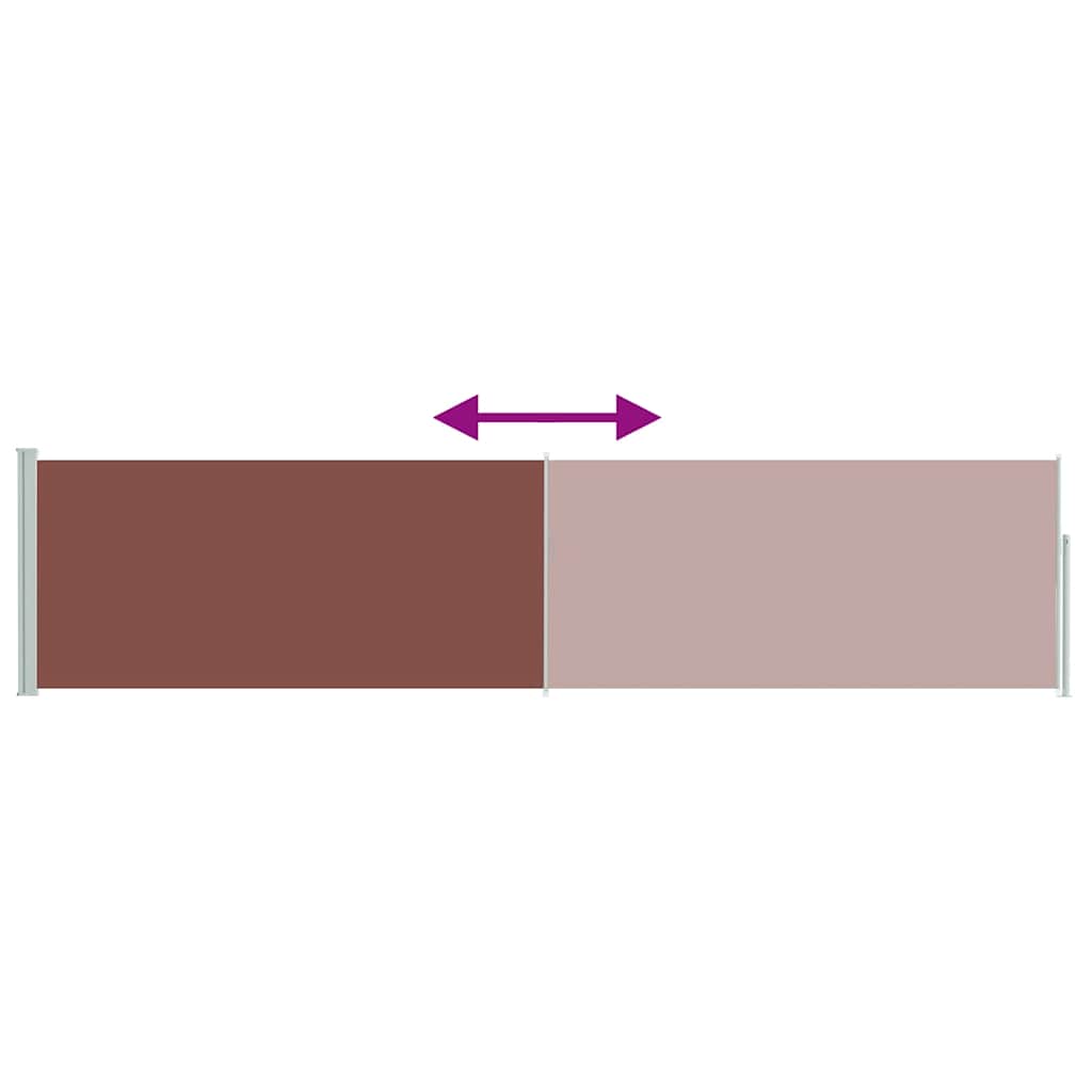 Side Awning | Brown | Polyester with PU coating, Powder-coated steel
