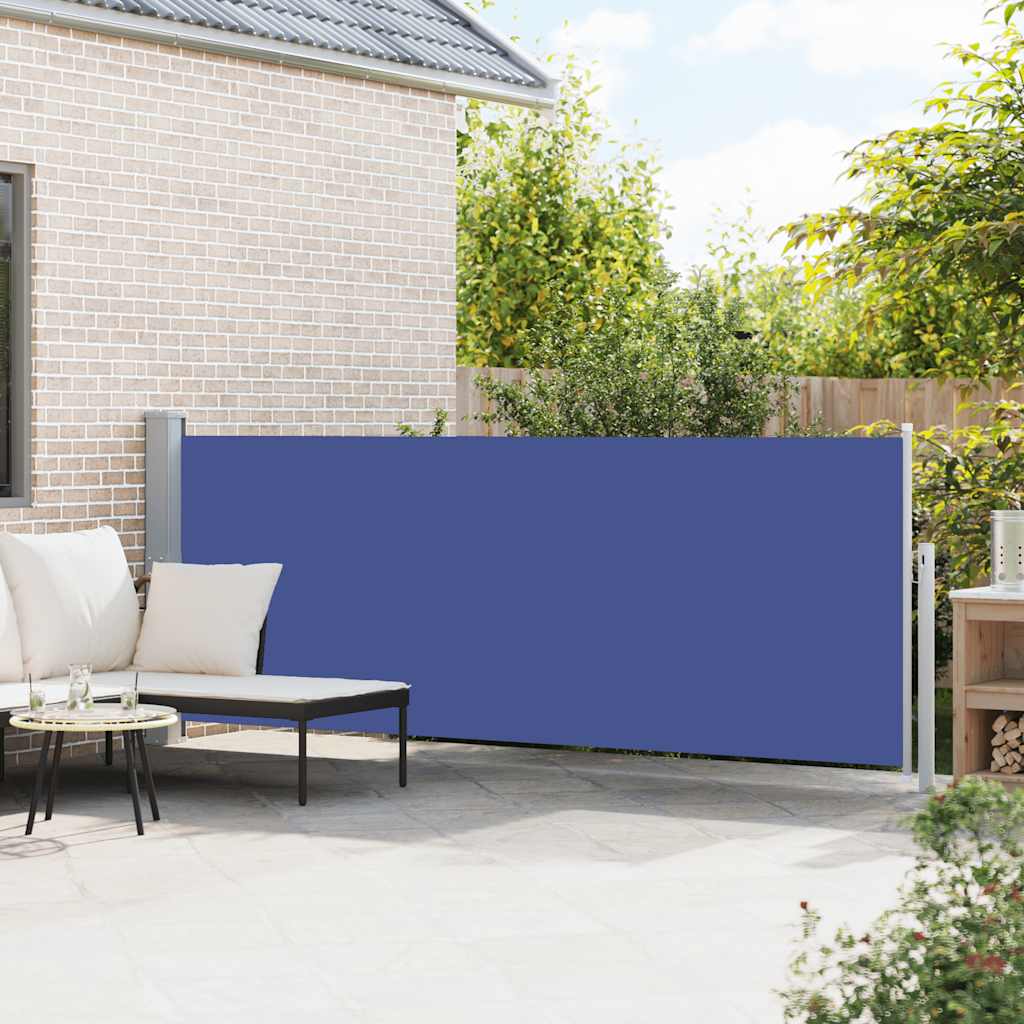 Patio Retractable Side Awning 140x500 cm Blue