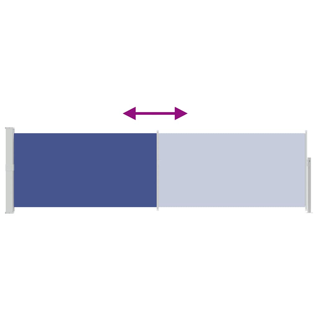 Side Awning | Blue | Polyester fabric | 140x500 cm |  Retractable