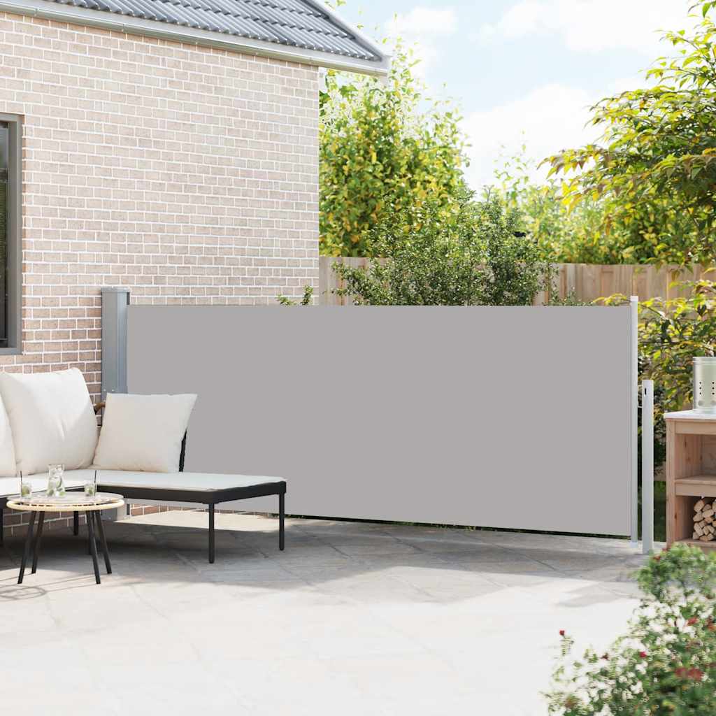 Side Awning | Grey | Polyester, Powder-Coated Steel | 140 x 500 cm
