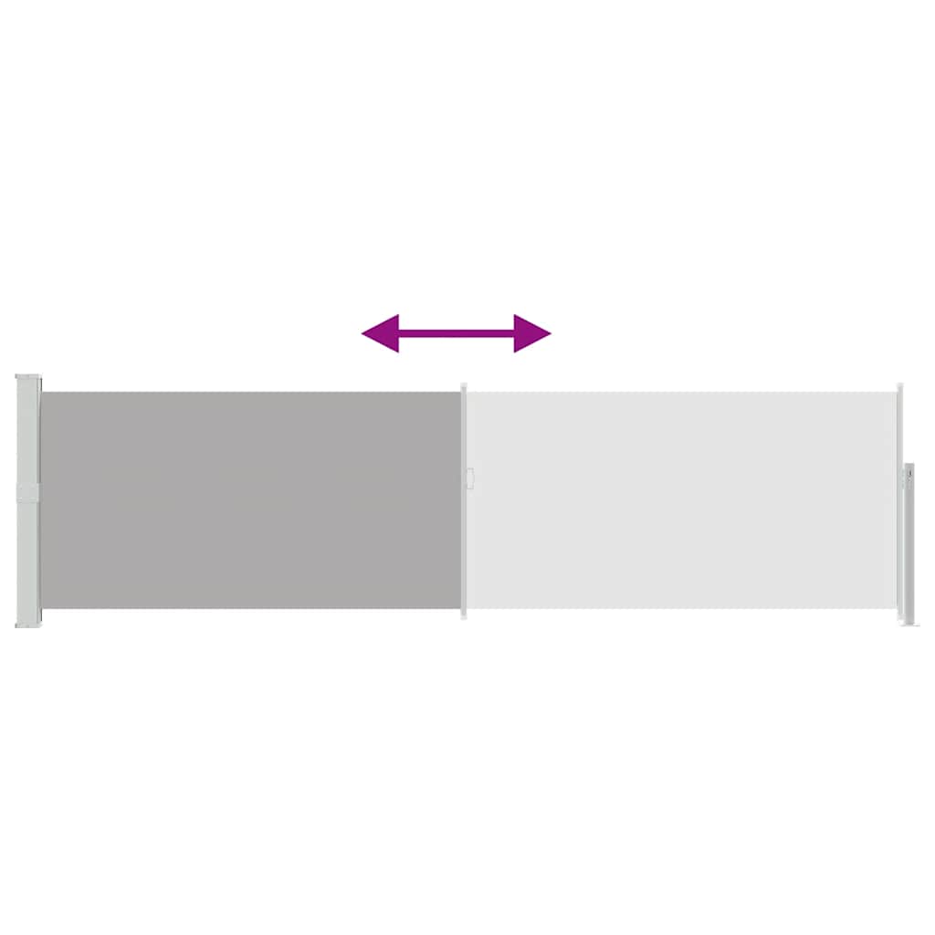 Side Awning | Grey | Polyester, Powder-Coated Steel | 140 x 500 cm