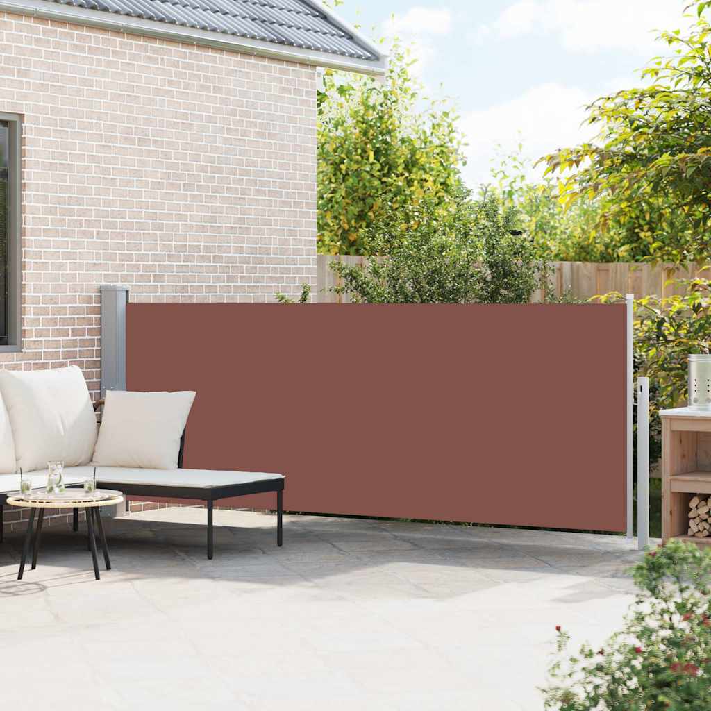 Patio Retractable Side Awning 140x500 cm Brown