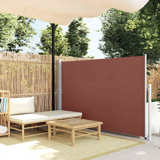 48399 vidaXL Patio Retractable Side Awning 140x500 cm Brown