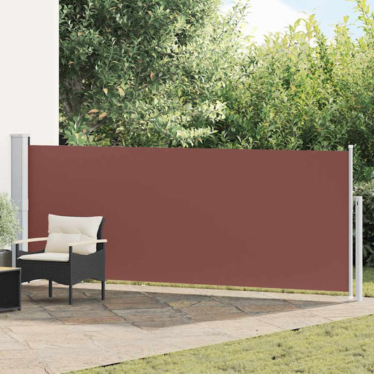 Patio Retractable Side Awning 140x500 cm Brown