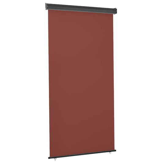Balcony Side Awning | Brown | Polyester, Aluminium, Steel | 125x250 cm
