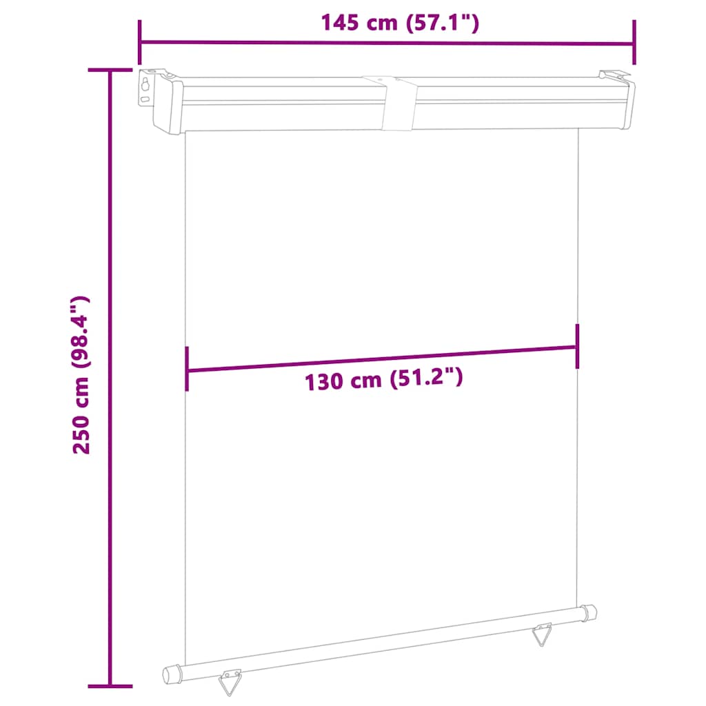 Balcony Side Awning 145x250 cm Blue