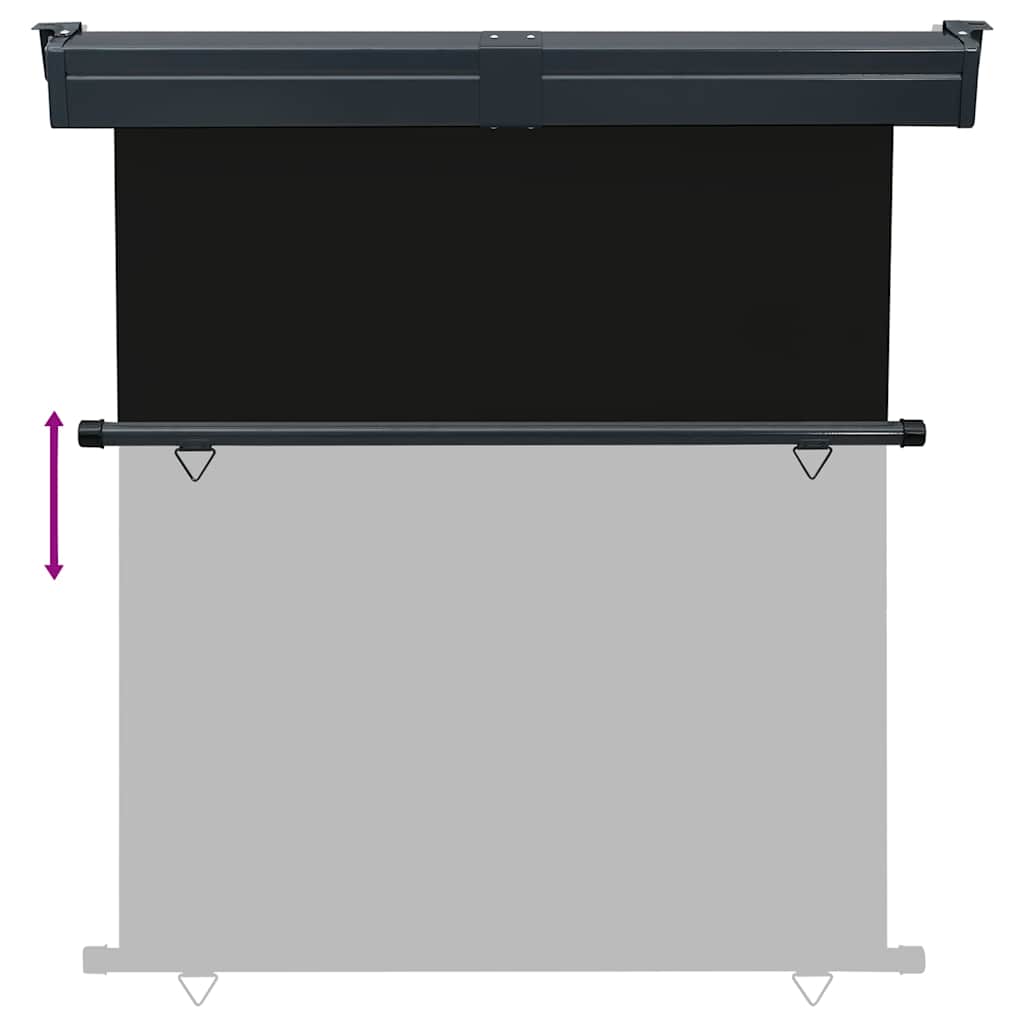 Balcony Side Awning | Black | Steel, aluminium, 100% polyester fabric