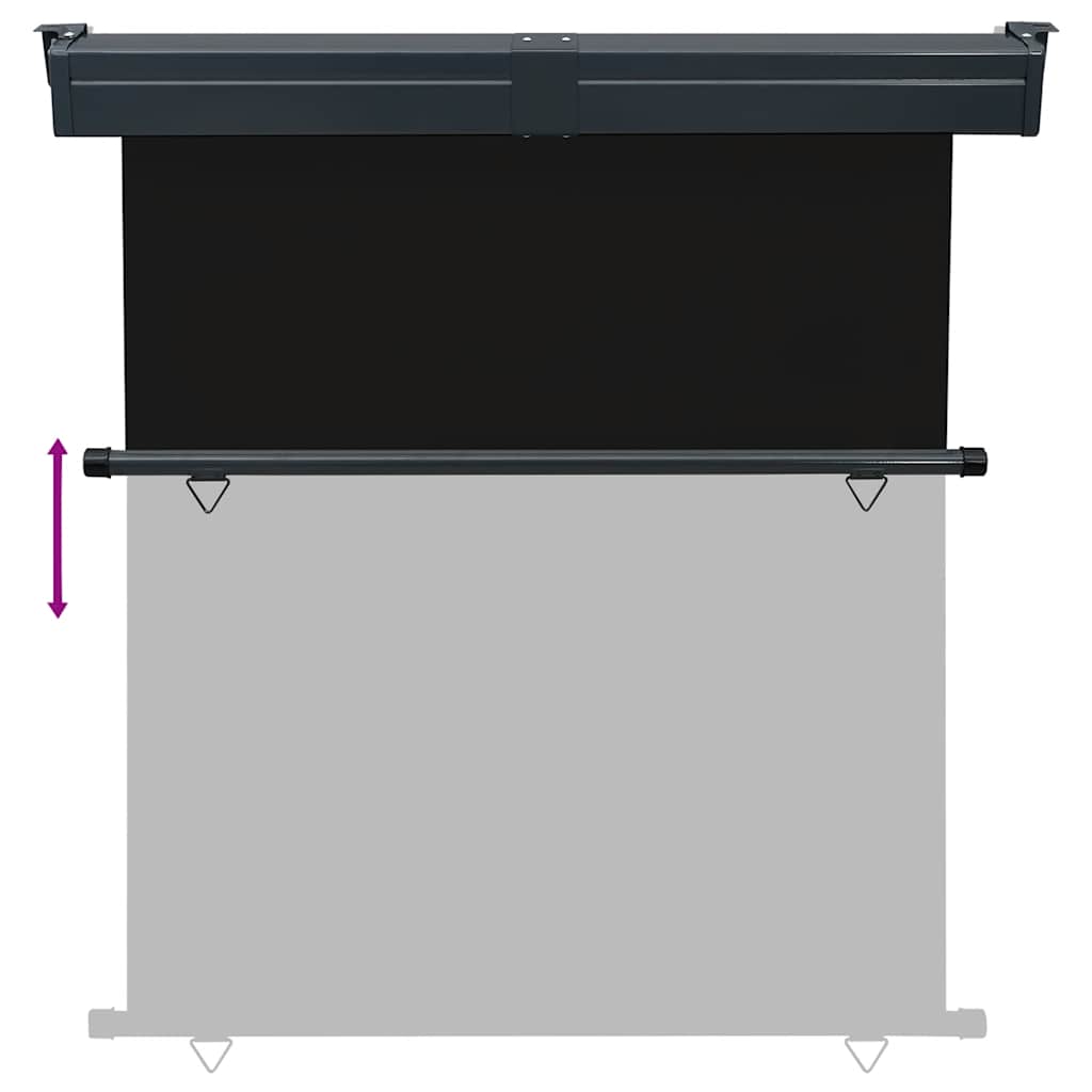 Balcony Side Awning | Black | Steel, aluminium, polyester | 175x250 cm