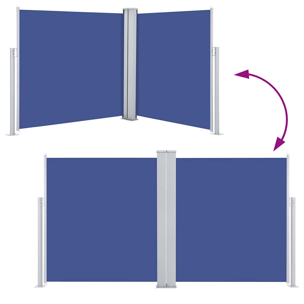48446 vidaXL Retractable Side Awning Blue 100x600 cm