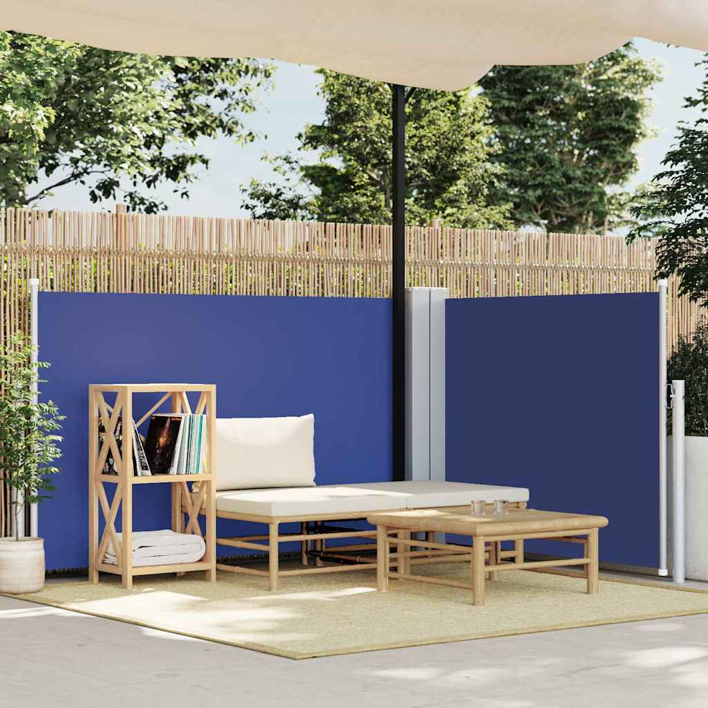 48446 vidaXL Retractable Side Awning Blue 100x600 cm