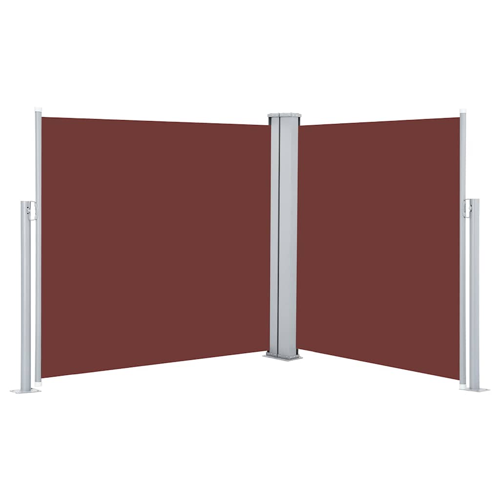 48451 vidaXL Retractable Side Awning Brown 120x600 cm