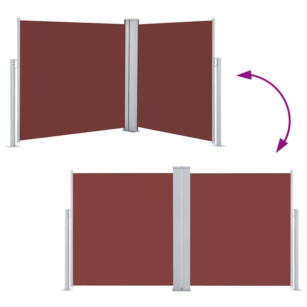 48451 vidaXL Retractable Side Awning Brown 120x600 cm