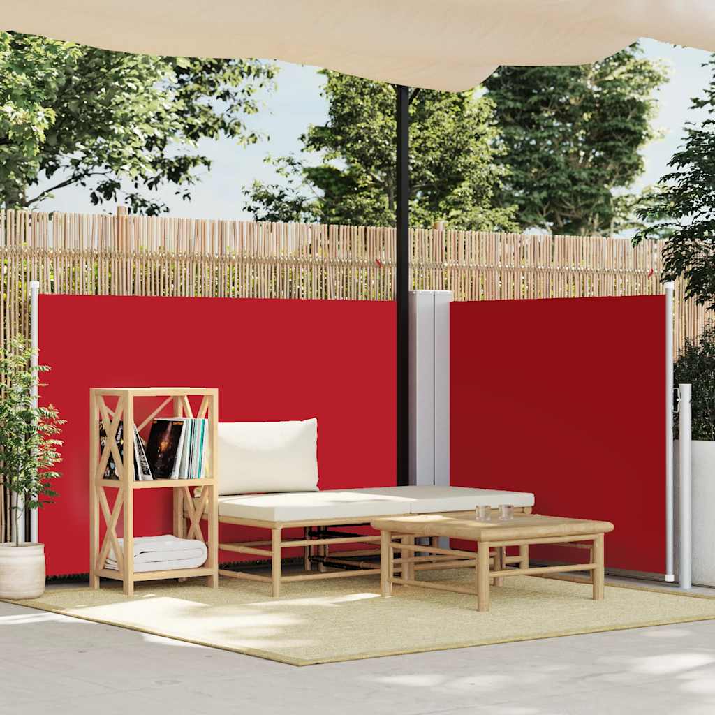 Retractable Side Awning Red 120x600 cm