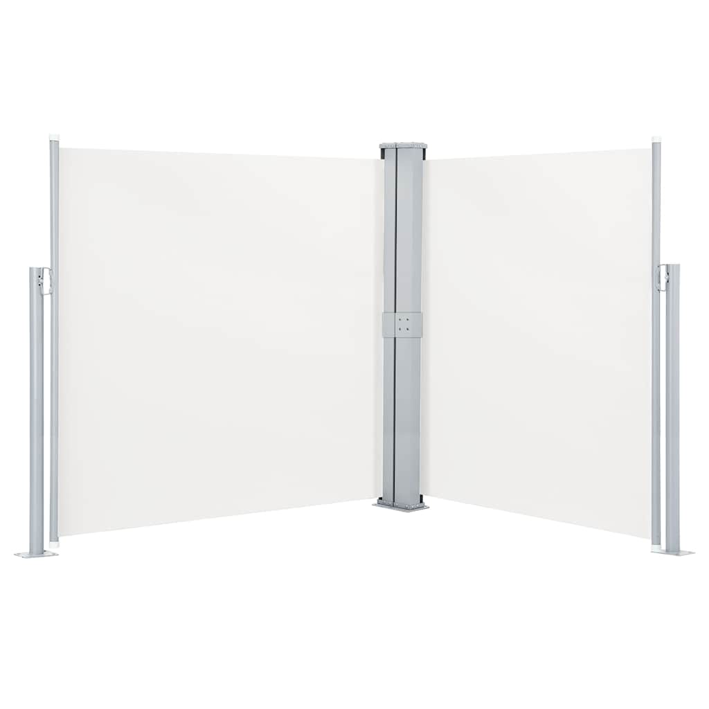 48455 vidaXL Retractable Side Awning Cream 140x600 cm
