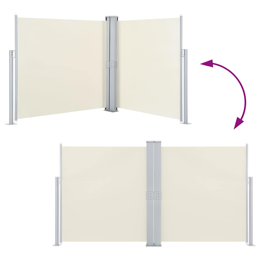 48455 vidaXL Retractable Side Awning Cream 140x600 cm