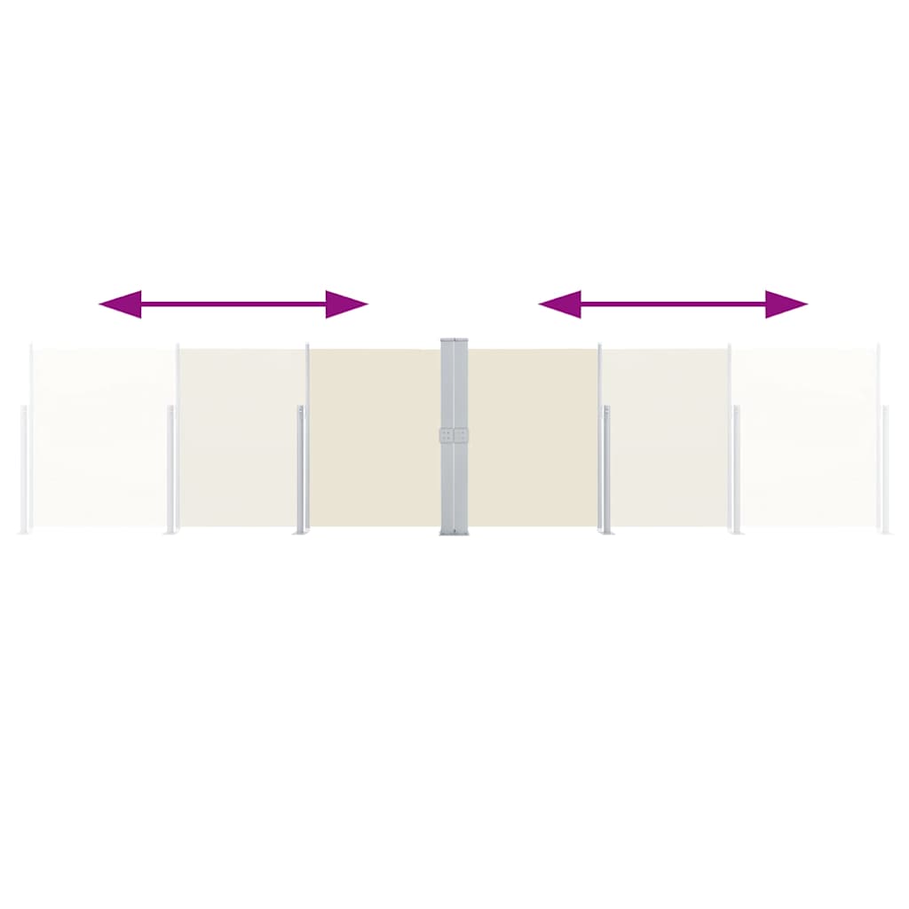 48455 vidaXL Retractable Side Awning Cream 140x600 cm