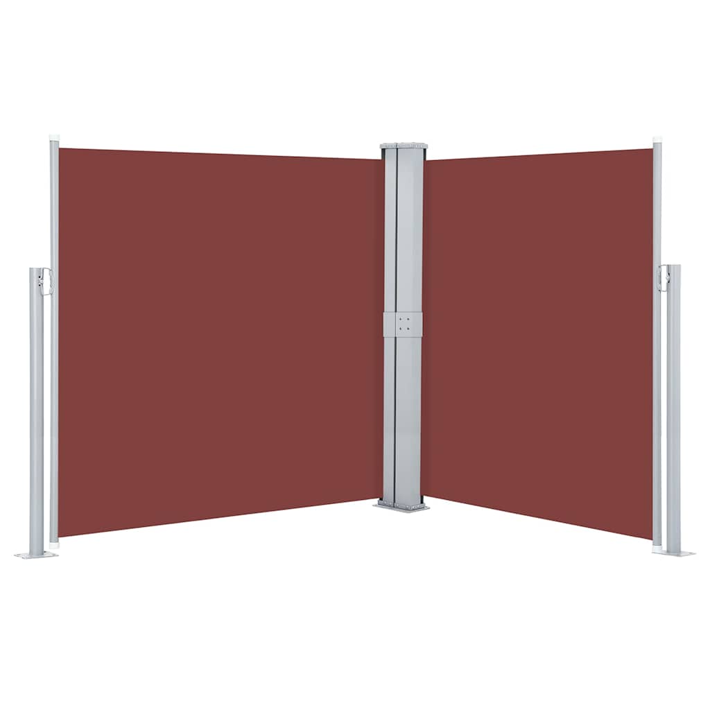 48457 vidaXL Retractable Side Awning Brown 140x600 cm