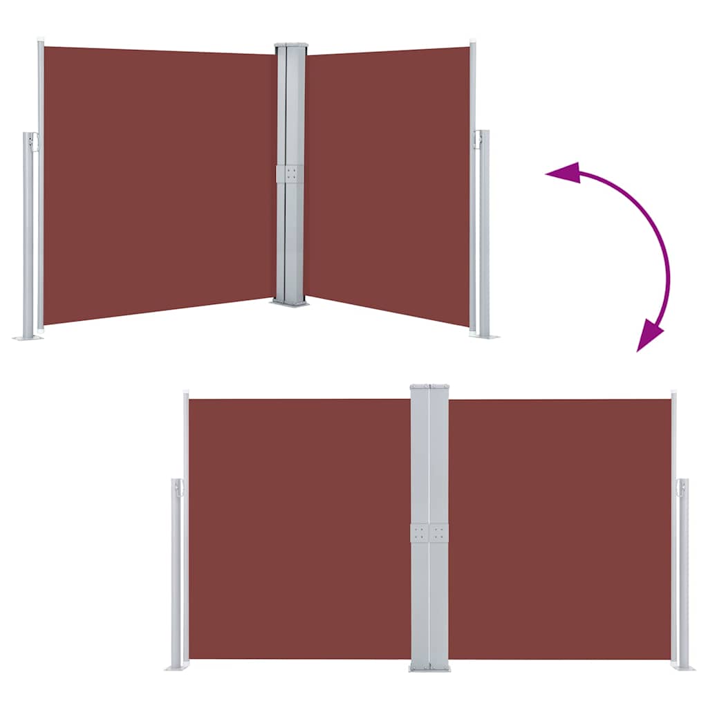 48457 vidaXL Retractable Side Awning Brown 140x600 cm