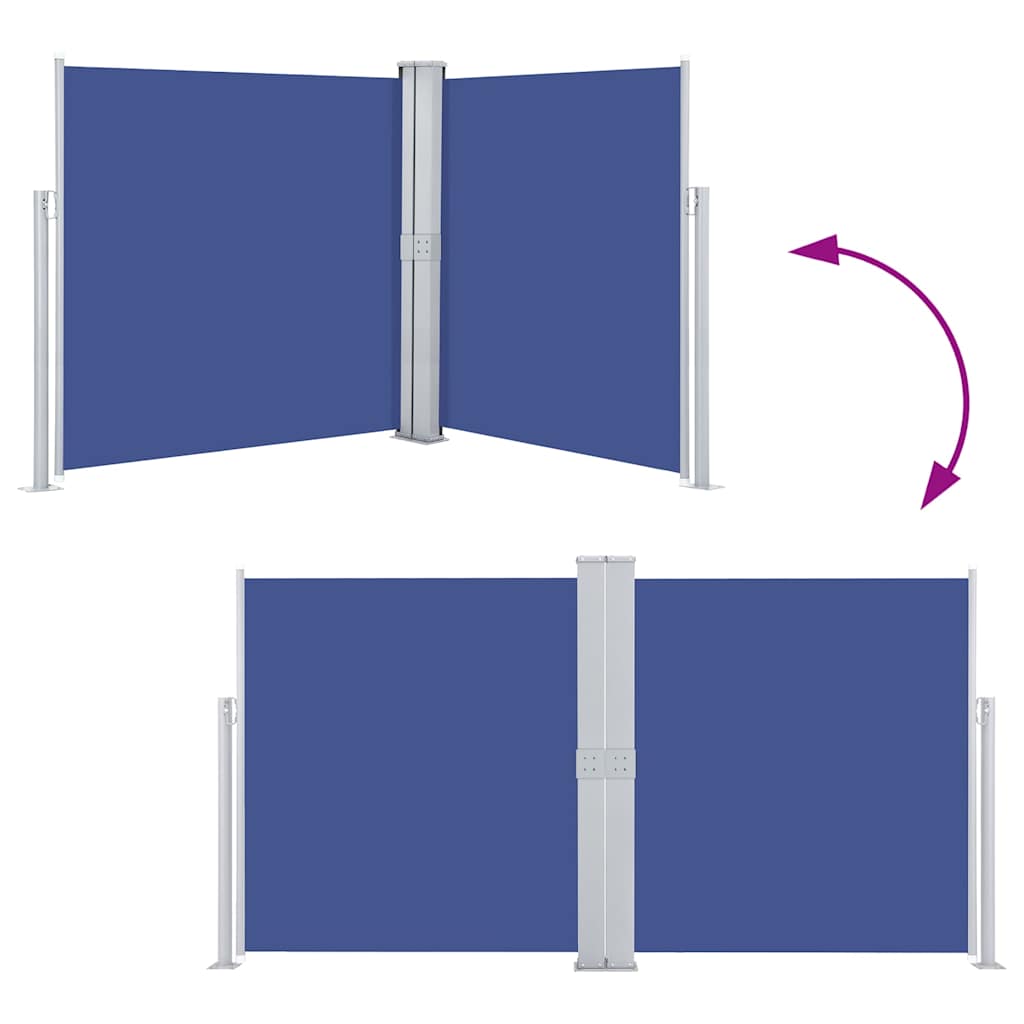 48458 vidaXL Retractable Side Awning Blue 140x600 cm