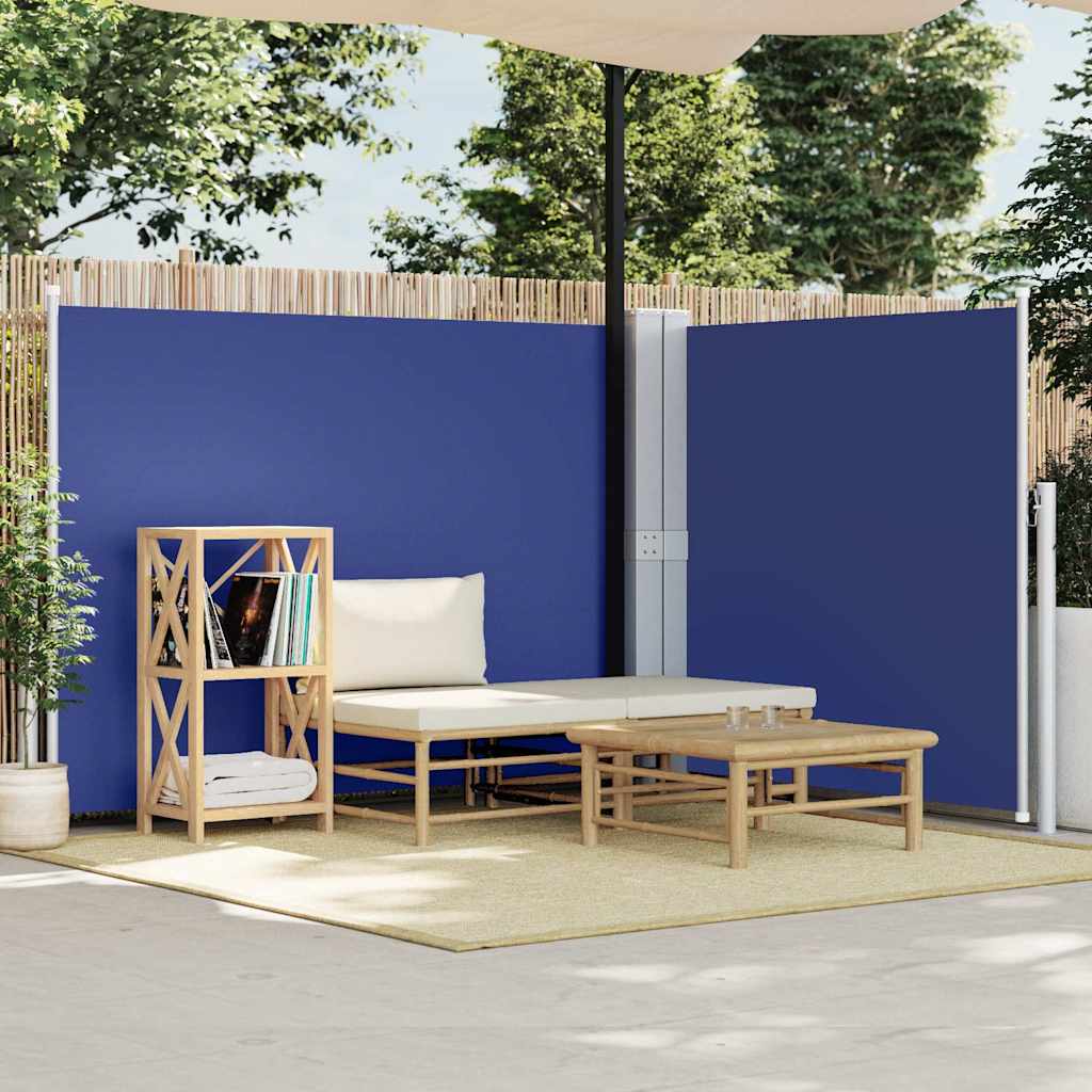 48458 vidaXL Retractable Side Awning Blue 140x600 cm