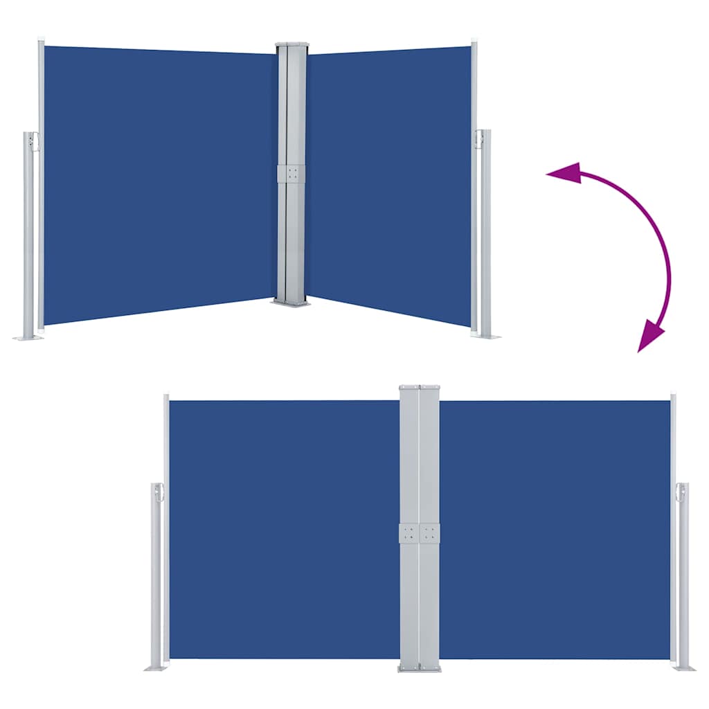 48464 vidaXL Retractable Side Awning Blue 160x600 cm