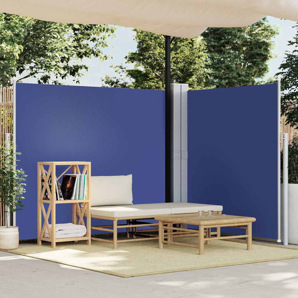 48464 vidaXL Retractable Side Awning Blue 160x600 cm