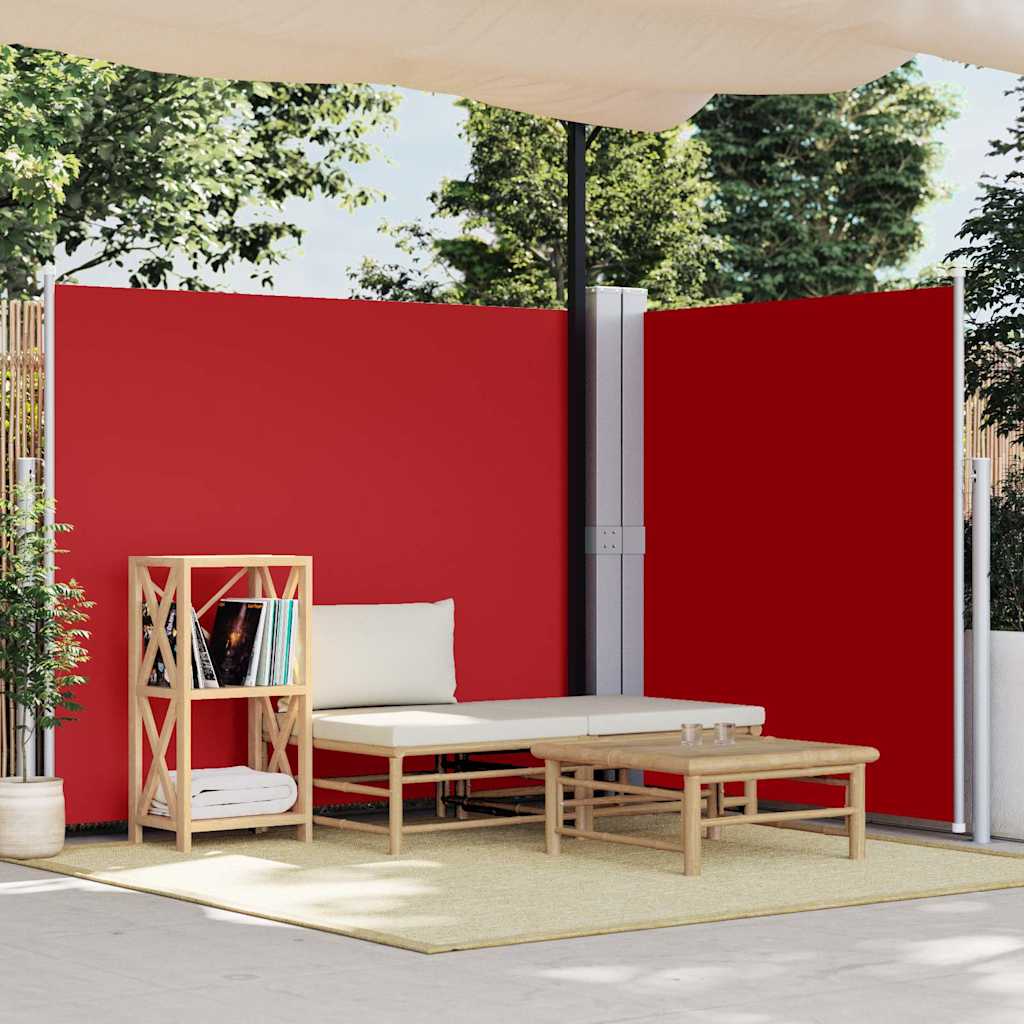 48465 vidaXL Retractable Side Awning Red 160x600 cm