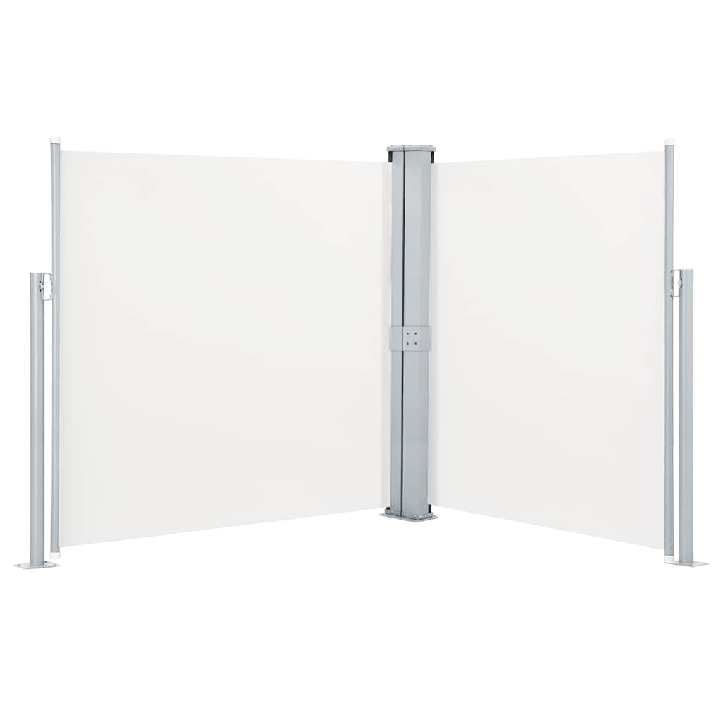 Patio Retractable Double Side Awning 170x600 cm Cream