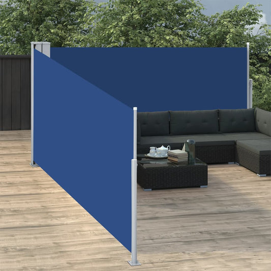 48476 vidaXL Retractable Side Awning Blue 100x1000 cm
