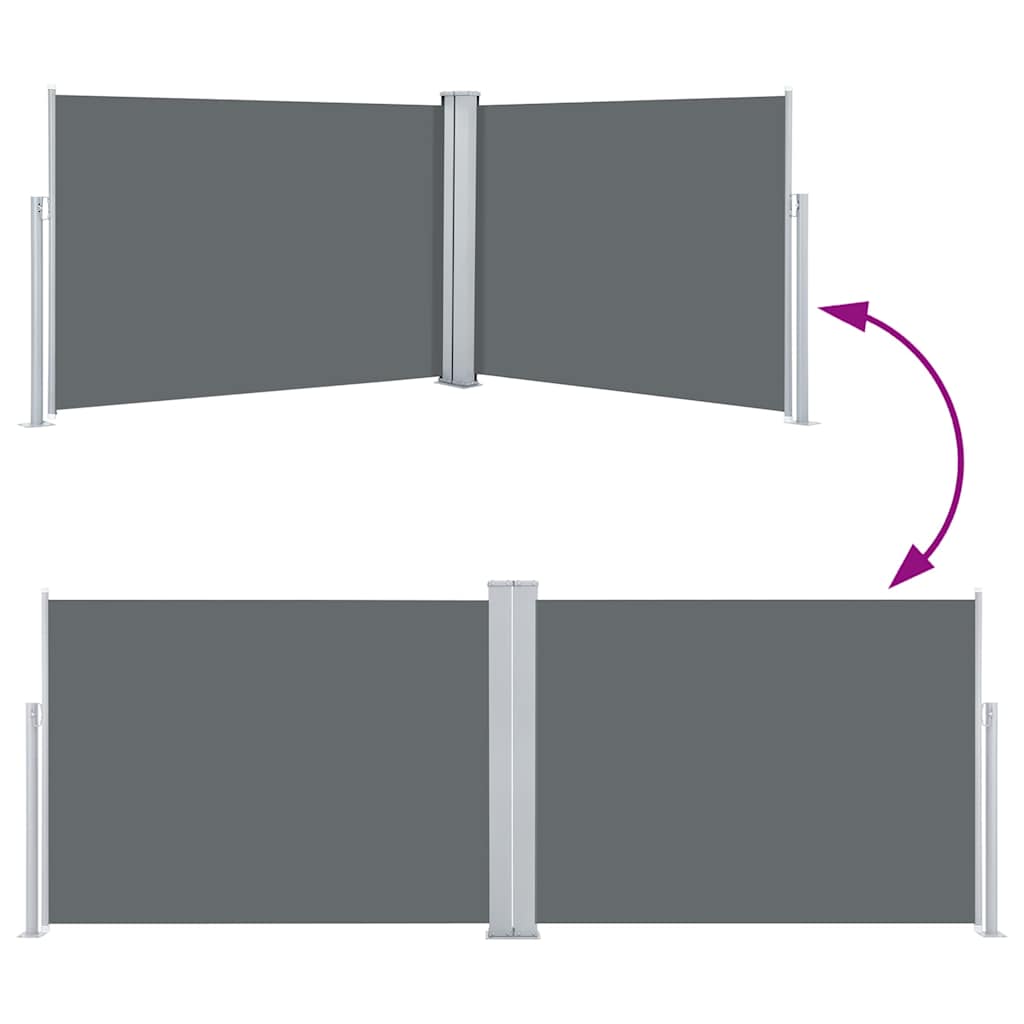 48480 vidaXL Retractable Side Awning Anthracite 120x1000 cm