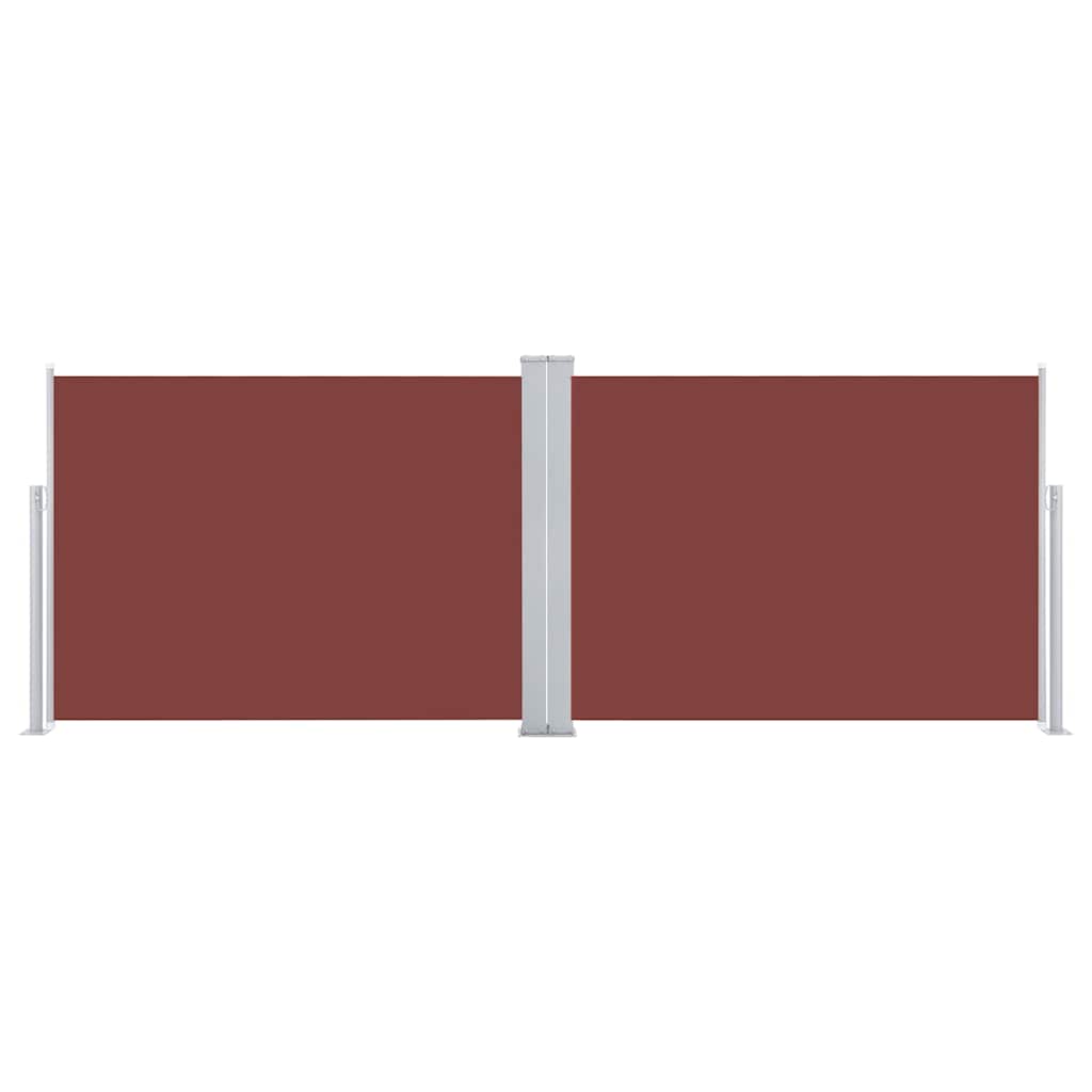 48481 vidaXL Retractable Side Awning Brown 120x1000 cm