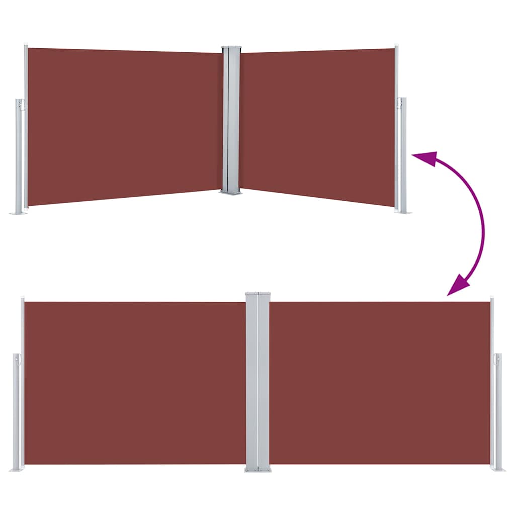 48481 vidaXL Retractable Side Awning Brown 120x1000 cm