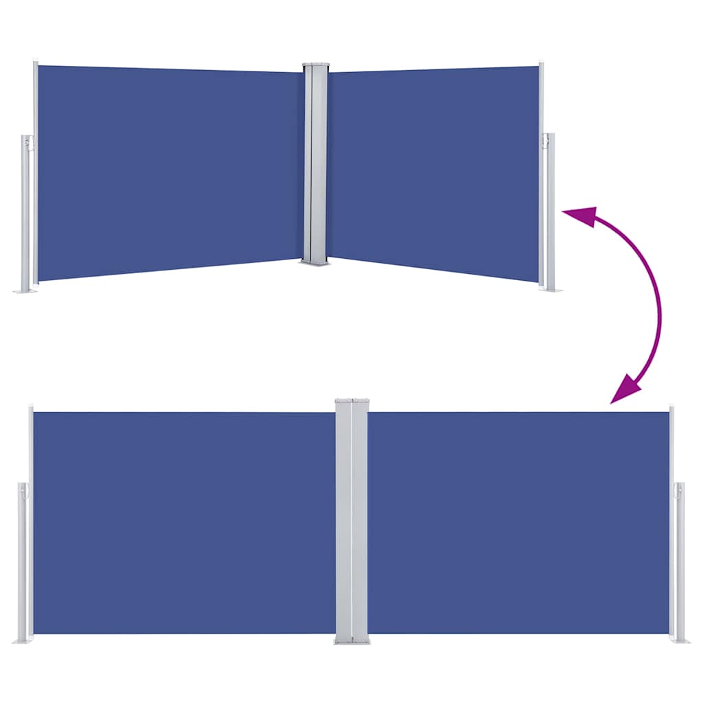 48482 vidaXL Retractable Side Awning Blue 120x1000 cm