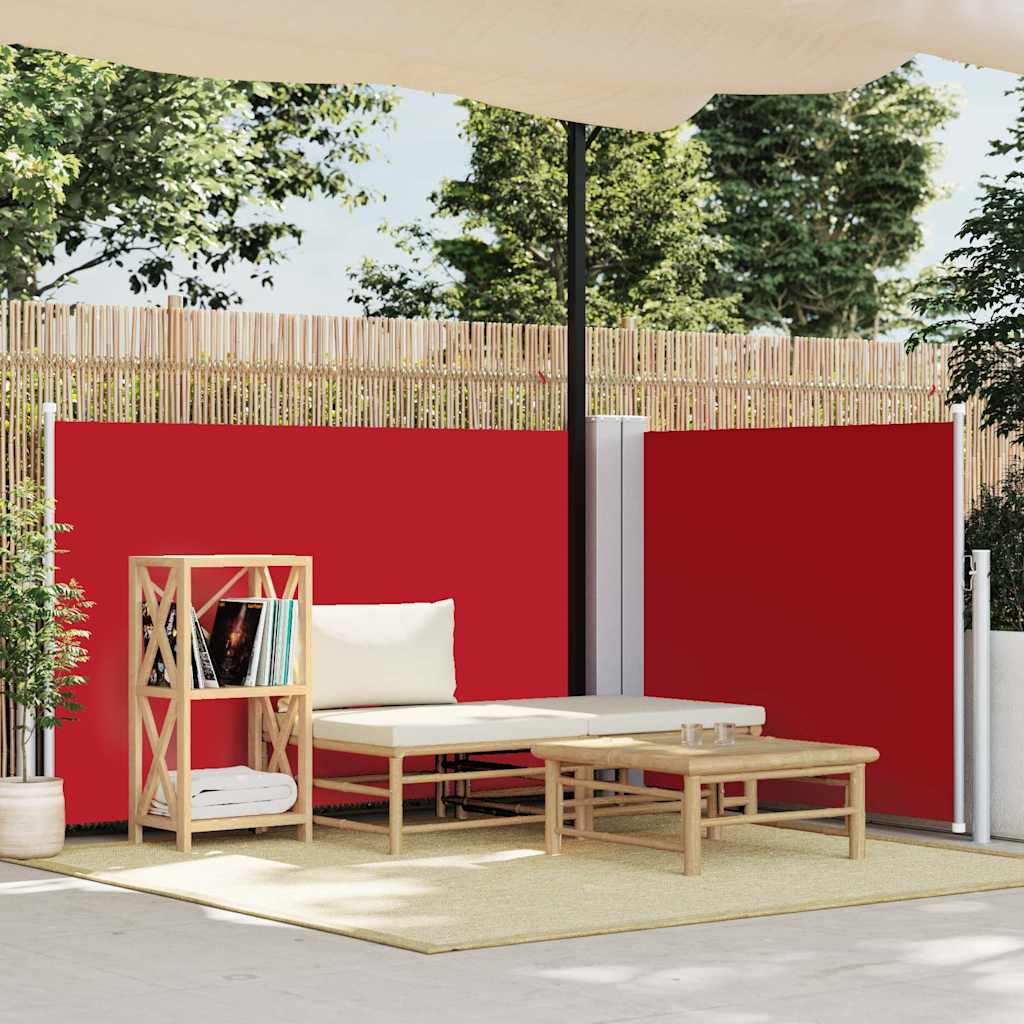 48483 vidaXL Retractable Side Awning Red 120x1000 cm