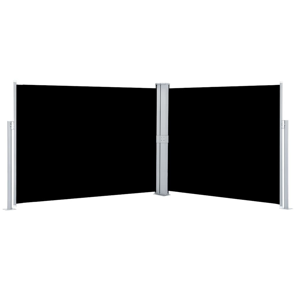 48484 vidaXL Retractable Side Awning Black 140x1000 cm