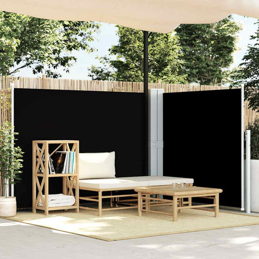 48484 vidaXL Retractable Side Awning Black 140x1000 cm