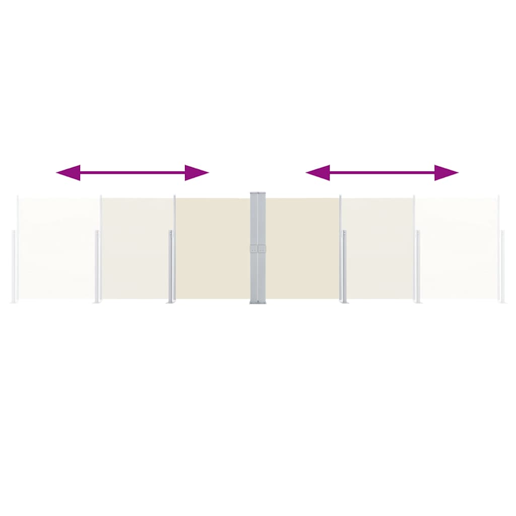48485 vidaXL Retractable Side Awning Cream 140x1000 cm
