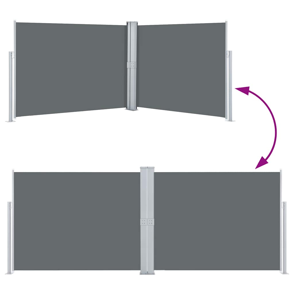 48486 vidaXL Retractable Side Awning Anthracite 140x1000 cm