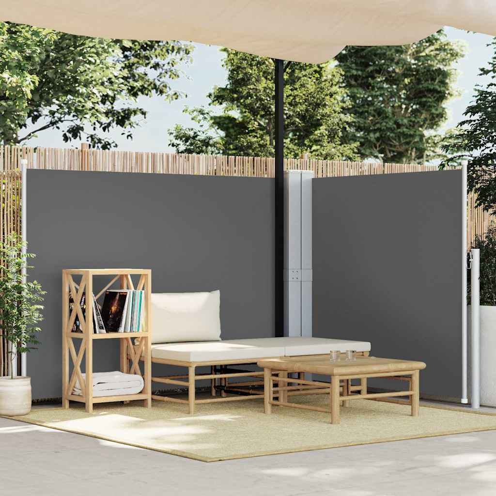 48486 vidaXL Retractable Side Awning Anthracite 140x1000 cm