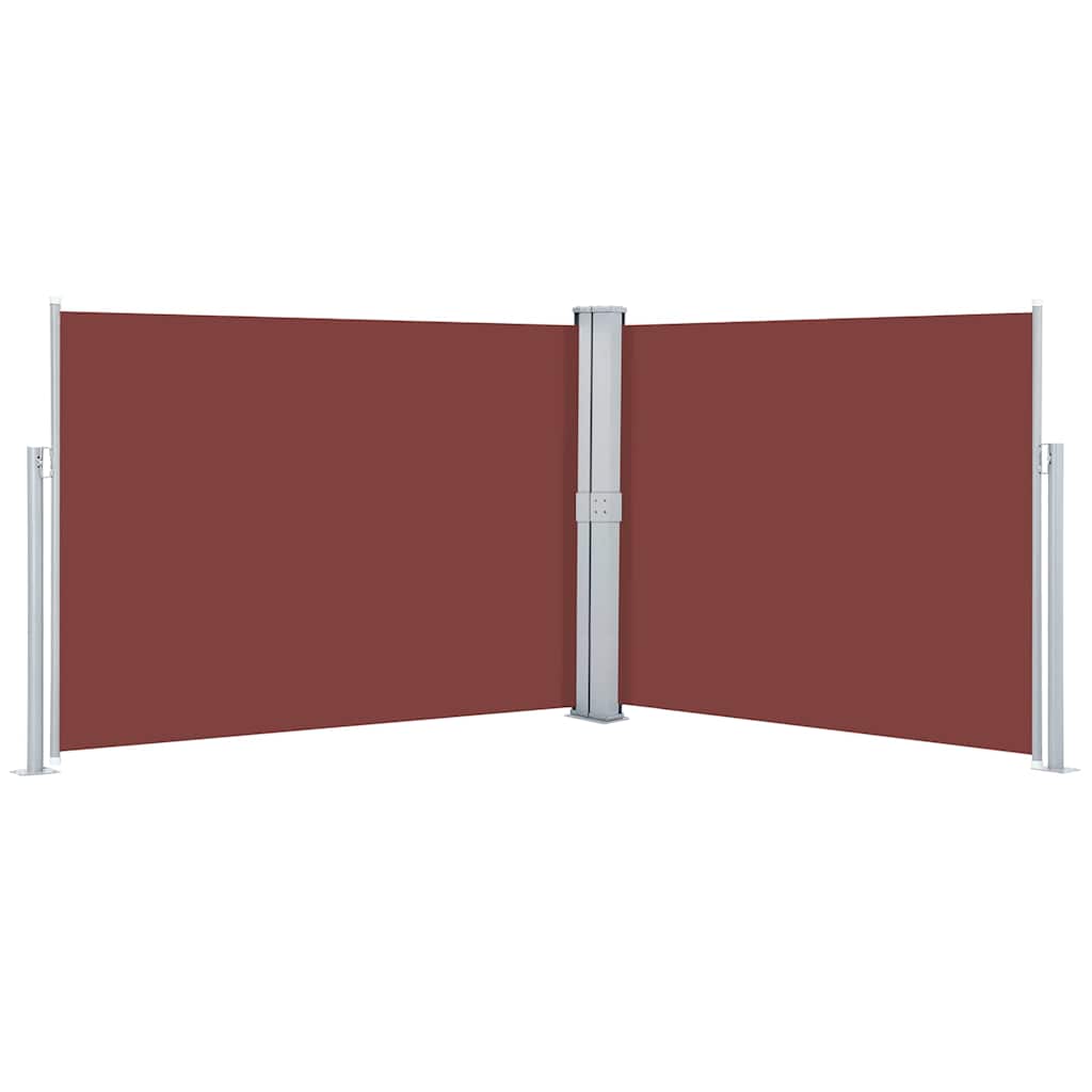 48487 vidaXL Retractable Side Awning Brown 140x1000 cm