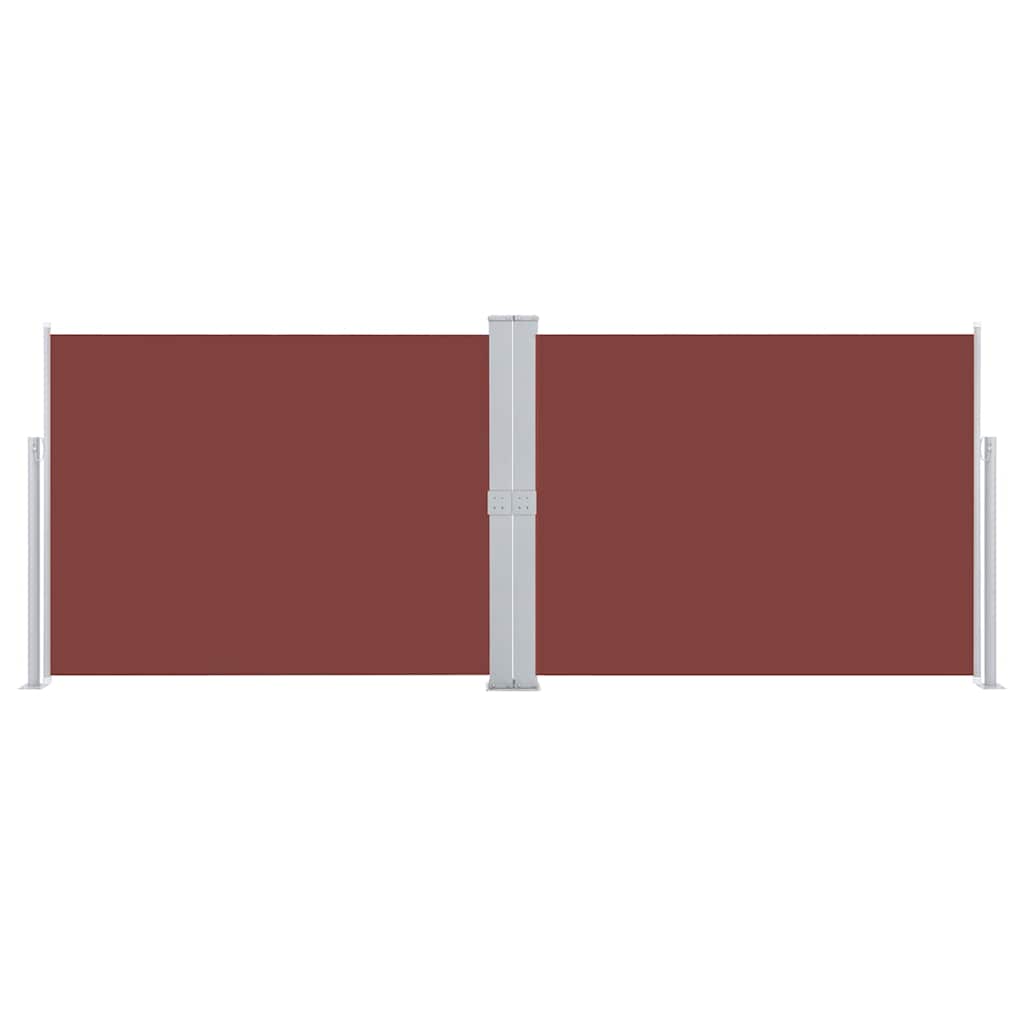 48487 vidaXL Retractable Side Awning Brown 140x1000 cm