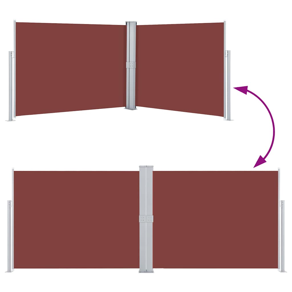 48487 vidaXL Retractable Side Awning Brown 140x1000 cm