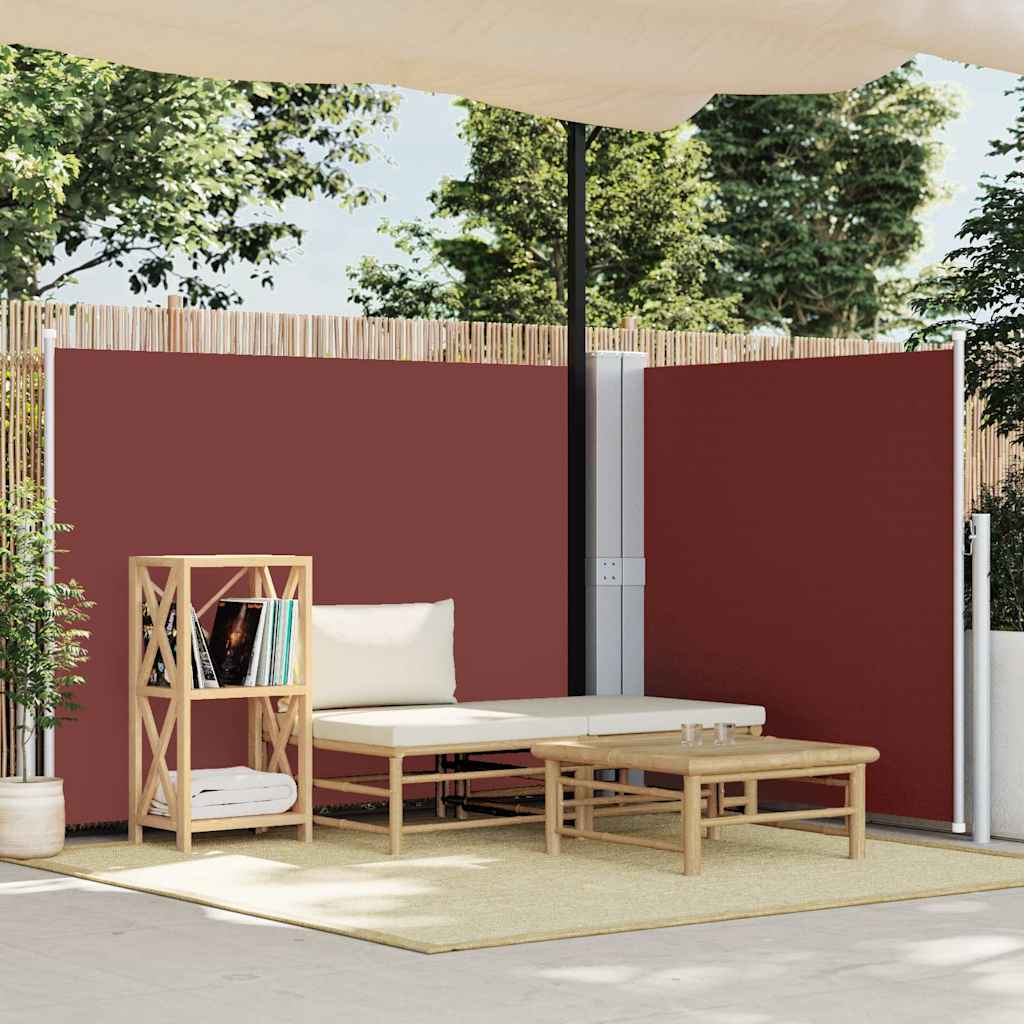48487 vidaXL Retractable Side Awning Brown 140x1000 cm