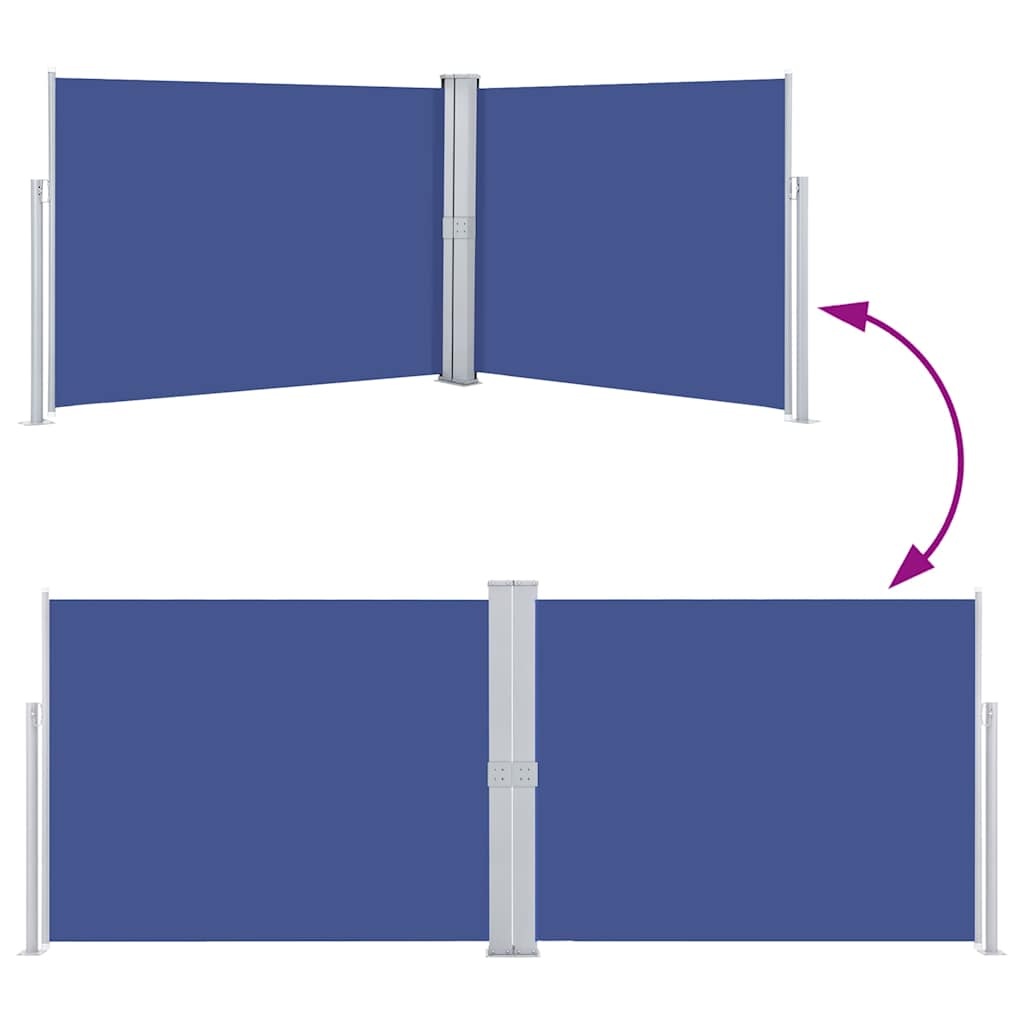 48488 vidaXL Retractable Side Awning Blue 140x1000 cm