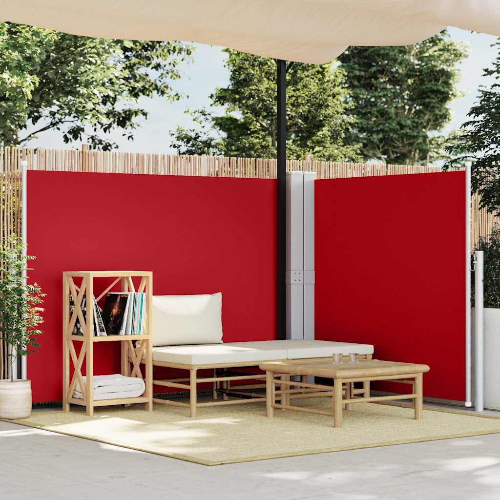 48489 vidaXL Retractable Side Awning Red 140x1000 cm