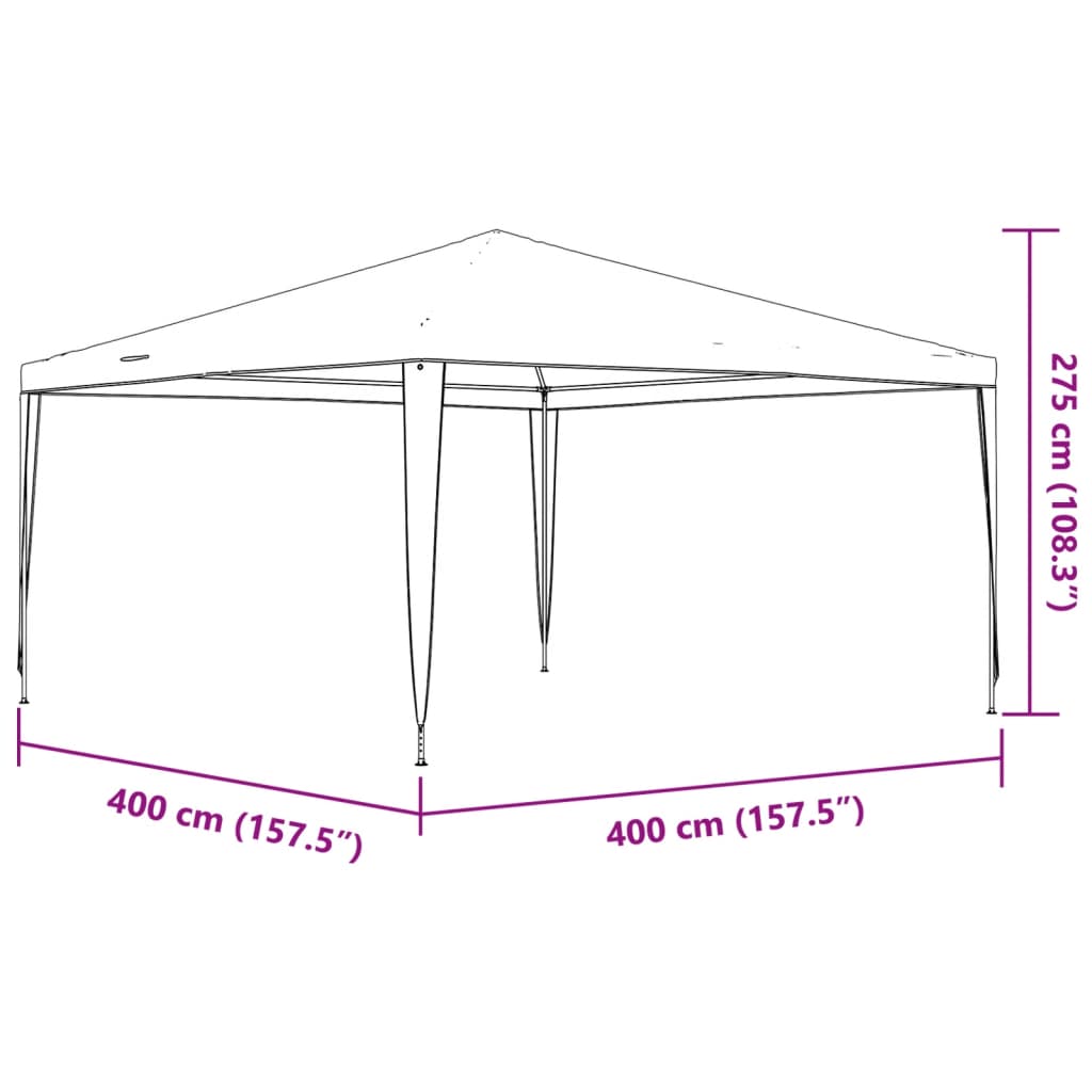 vidaXL Party Tent 4x4 m White